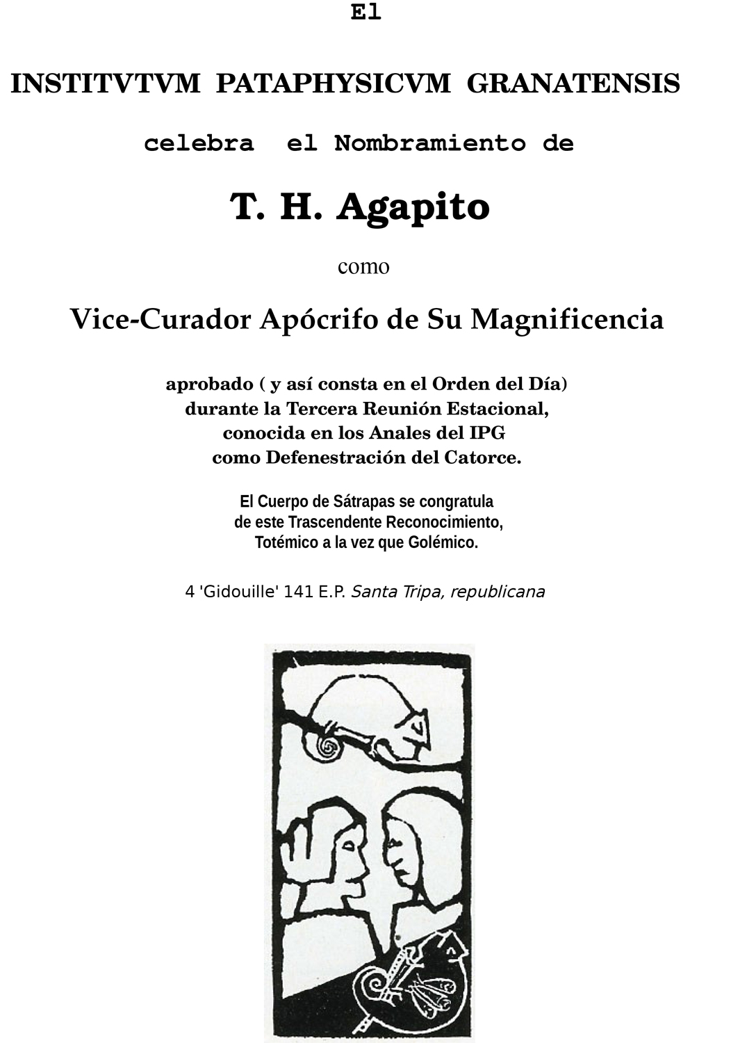 T. H. Agapito, Vicecurador